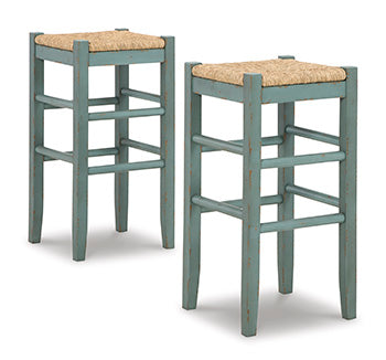 Cape Furniture Outlet - Ashley Furniture - Mirimyn Dining Room - Bar Height Bar Stool (Set of 2) / Teal - D508-330X2