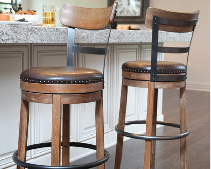 Cape Furniture Outlet - Ashley Furniture - Pinnadel Dining Room - Bar Height Bar Stool (Set of 2) / Grayish Brown - D542-130X2