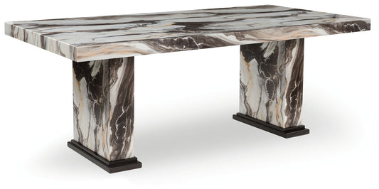 Cape Furniture Outlet - Ashley Furniture - Jeshina Dining Table - Dining Table / Dark Brown/Beige - PCD581D4