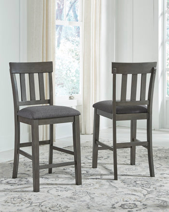 Cape Furniture Outlet - Ashley Furniture - Hallanden Dining Room - Counter Height Bar Stool (Set of 2) / Two-tone Gray - D589-124X2