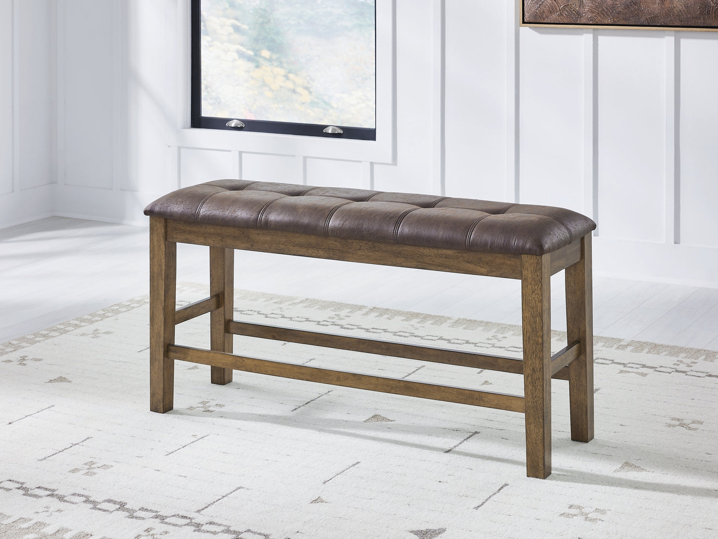 Cape Furniture Outlet - Ashley Furniture - Urbinforte Dining Room - DBL Counter UPH Bench (1/CN) / Light Brown - PCD592-09