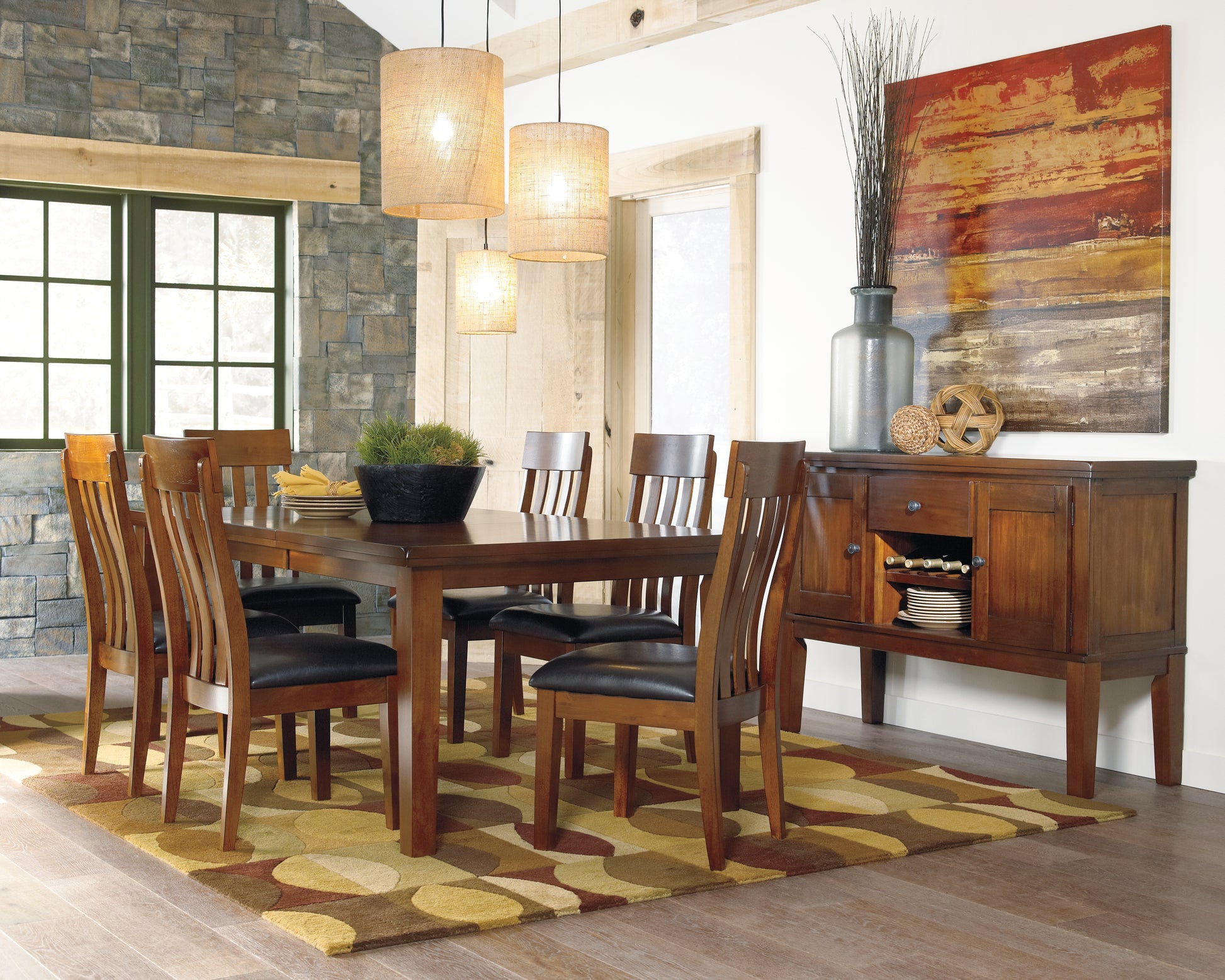 Cape Furniture Outlet - Ashley Furniture - Ralene Dining Room - RECT DRM Butterfly EXT Table / Medium Brown - D594-35