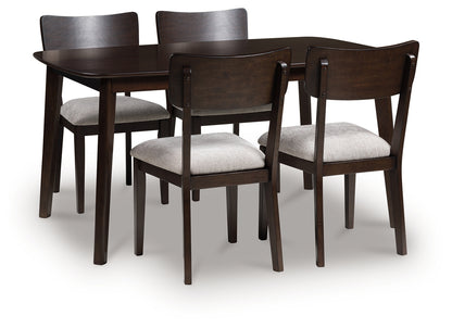 Cape Furniture Outlet - Ashley Furniture - Mallenette Dining Table and 4 Chairs (Set of 5) - Dining Room Table Set (5/CN) / Merlot - PCD607-225