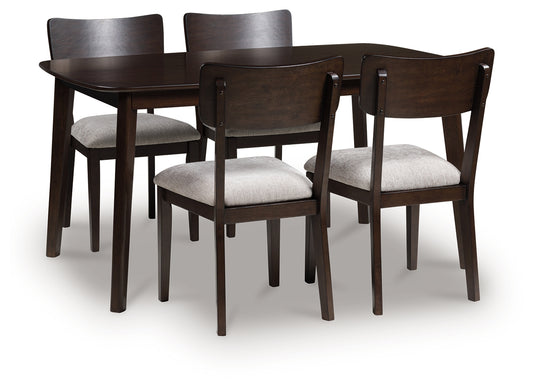 Cape Furniture Outlet - Ashley Furniture - Mallenette Dining Table and 4 Chairs (Set of 5) - Dining Room Table Set (5/CN) / Merlot - PCD607-225