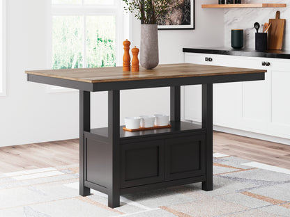 Cape Furniture Outlet - Ashley Furniture - Wildenauer Dining Room - RECT Dining Room Counter Table / Brown/Black / 60"W x 38"D x 36"H - D634-13