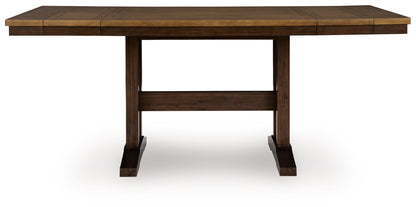 Cape Furniture Outlet - Ashley Furniture - Rylandeen Dining Room - RECT DRM Counter EXT Table / Light Brown/Dark Brown / 86"W x 42"D x 36"H - PCD651-32