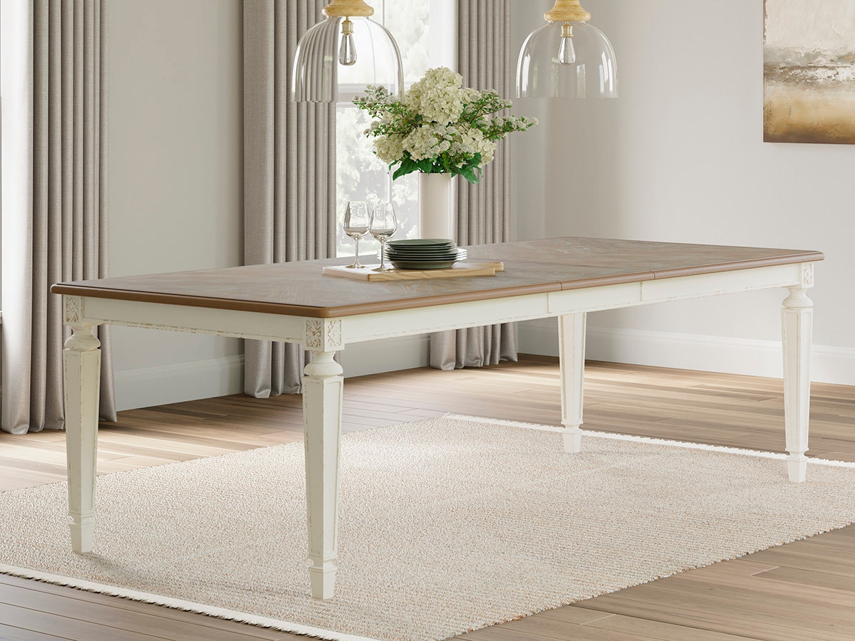 Cape Furniture Outlet - Ashley Furniture - Realyn Dining Room - RECT Dining Room EXT Table / Chipped White - D743-45