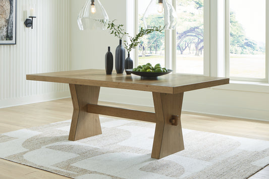 Cape Furniture Outlet - Ashley Furniture - Galliden Dining Room - Large UPH Dining Room Bench / Beige - D841-00