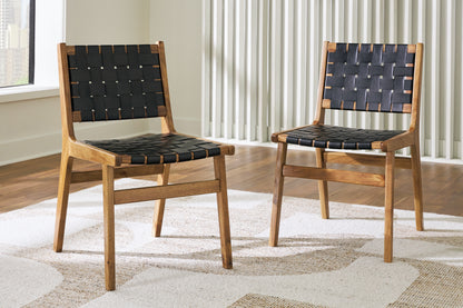 Cape Furniture Outlet - Ashley Furniture - Fortmaine Dining Room - Dining Chair (Set of 2) / Brown/Black - D872-01X2