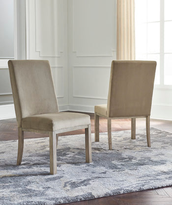 Cape Furniture Outlet - Ashley Furniture - Chrestner Dining Room - Dining Chair (Set of 2) / Gray/Brown - D983-01X2