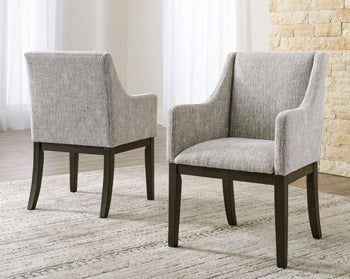 Cape Furniture Outlet - Ashley Furniture - Burkhaus Dining Room - Dining Arm Chair (Set of 2) / Dark Brown - D984-01AX2