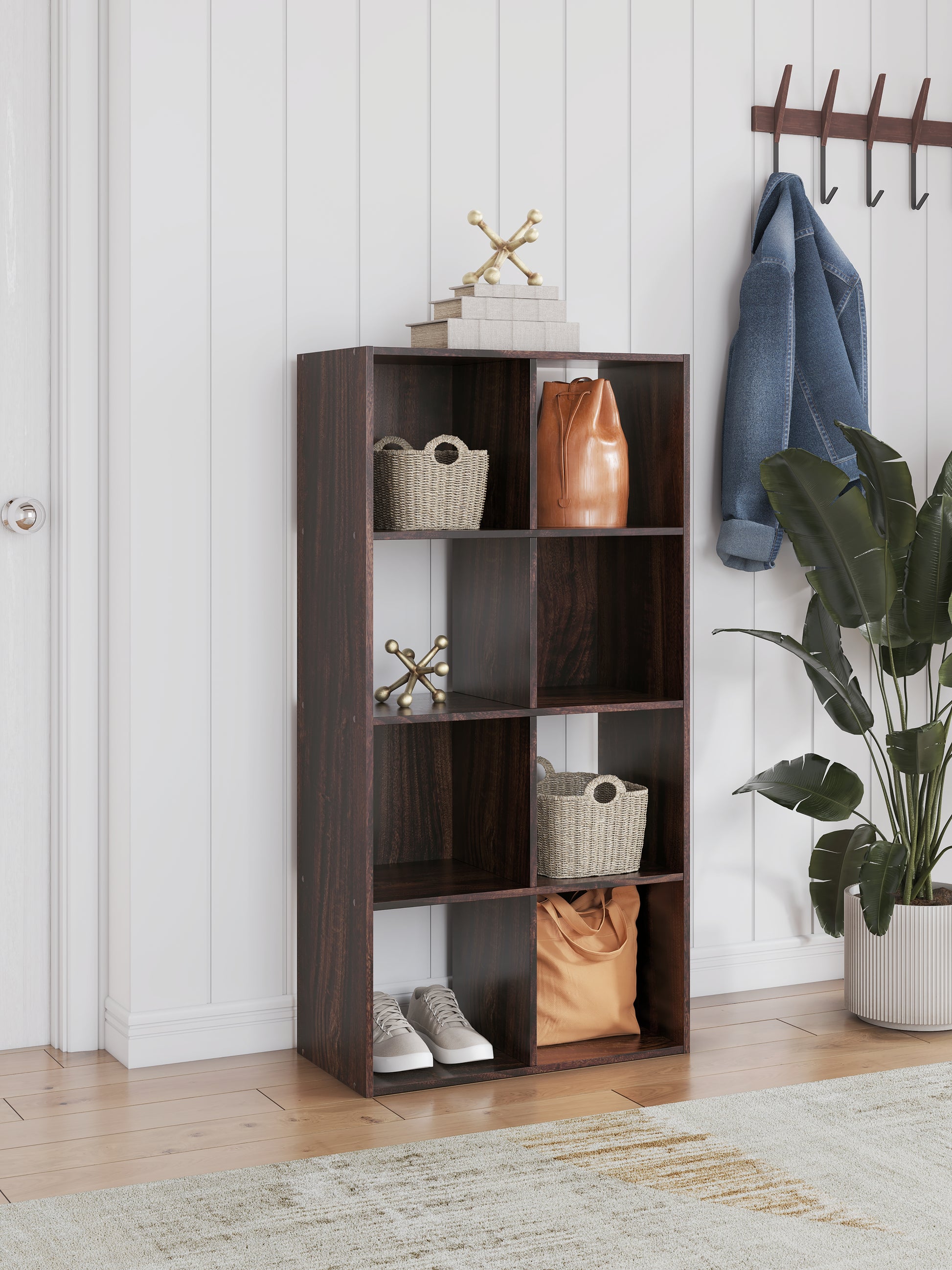 Cape Furniture Outlet - Ashley Furniture - Glosmount Eight Cube Organizer - Eight Cube Organizer / Cherry/Light Brown - EA1055-4X2