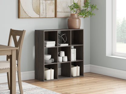 Cape Furniture Outlet - Ashley Furniture - Piperton Nine Cube Organizer - Nine Cube Organizer / Charcoal - EA5514-3X3