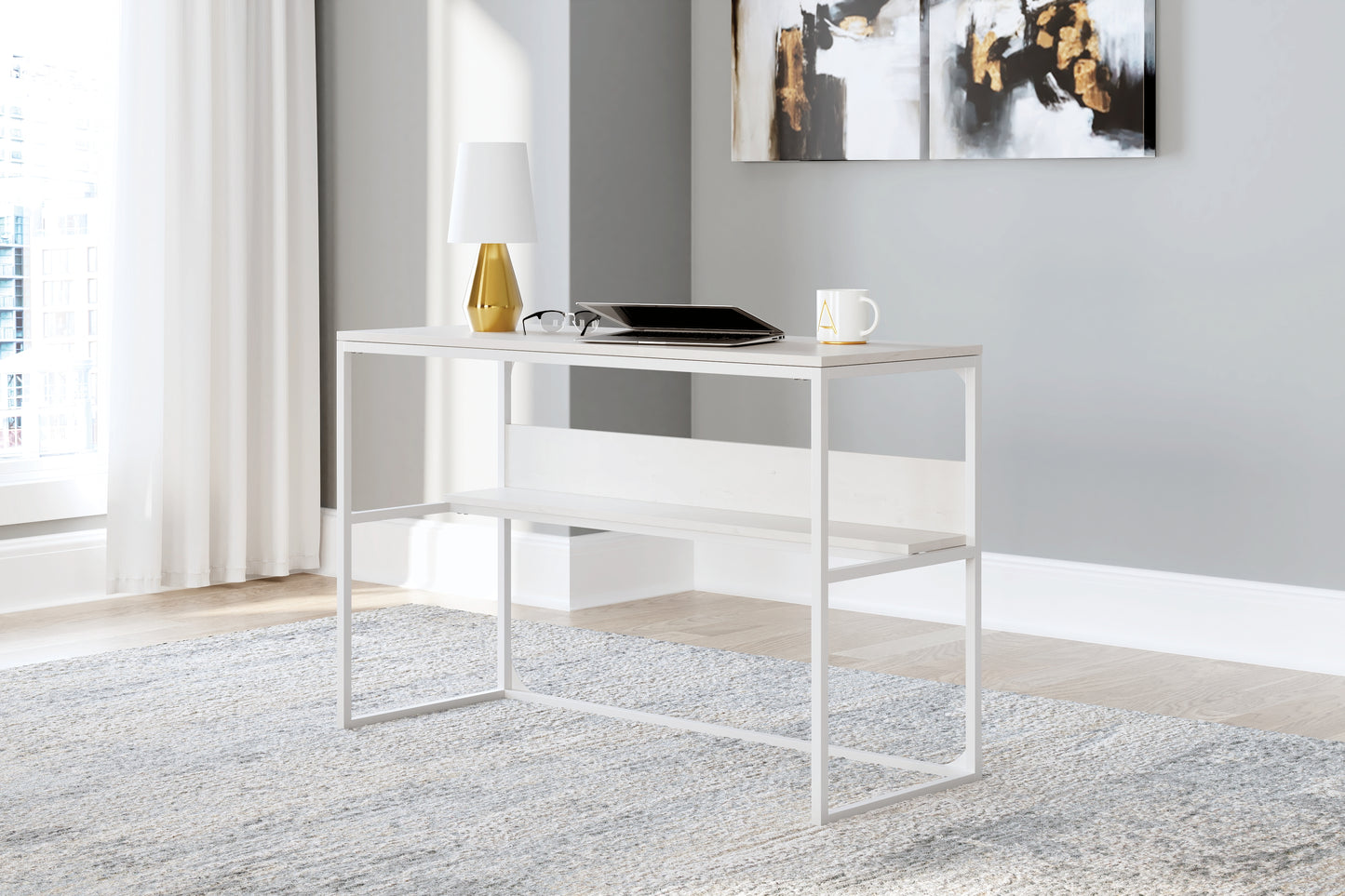 Cape Furniture Outlet - Ashley Furniture - Deznee Office Desk - Home Office Desk / White - H162-14