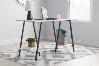 Cape Furniture Outlet - Ashley Furniture - Bayflynn Office Desk - Home Office Desk / White/Black - H288-27