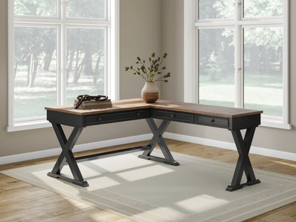 Cape Furniture Outlet - Ashley Furniture - Wildenauer Office Desk - Home Office Desk / Brown/Black - H664H2