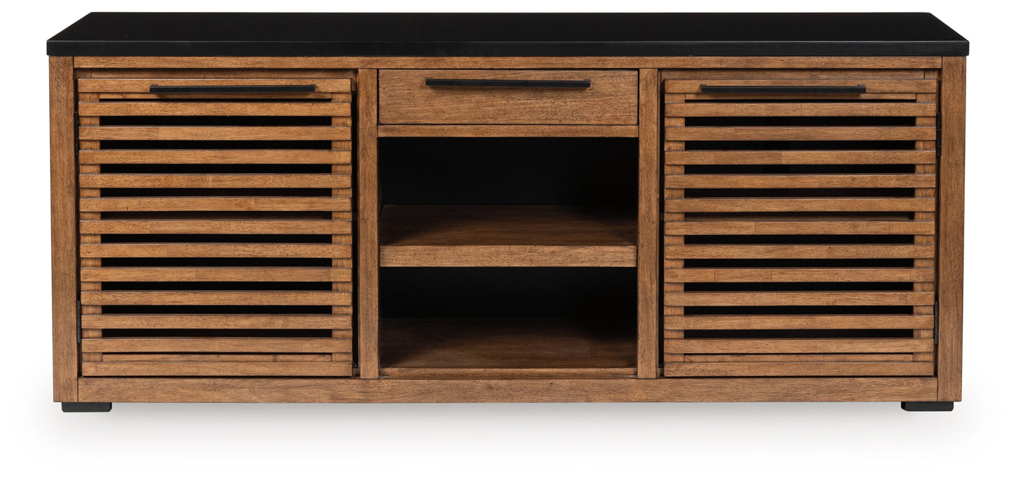 Cape Furniture Outlet - Ashley Furniture - Kallari Bookcase - Credenza / Warm Brown/Black - H737-60