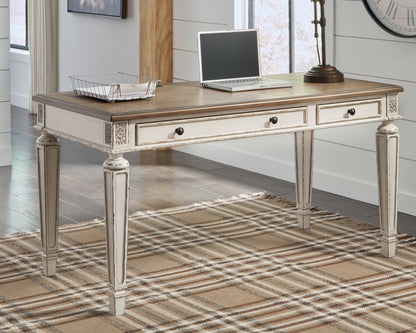 Cape Furniture Outlet - Ashley Furniture - Realyn Office Desk - Home Office Desk / White/Brown - H743-34
