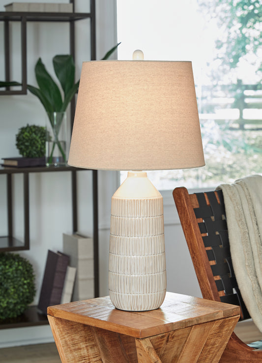 Cape Furniture Outlet - Ashley Furniture - Willport Lighting - Ceramic Table Lamp (Set of 2) / Off White - L177994