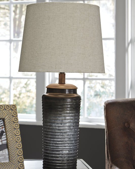 Cape Furniture Outlet - Ashley Furniture - Norbert Lighting - Metal Table Lamp (Set of 2) / Gray - L204064