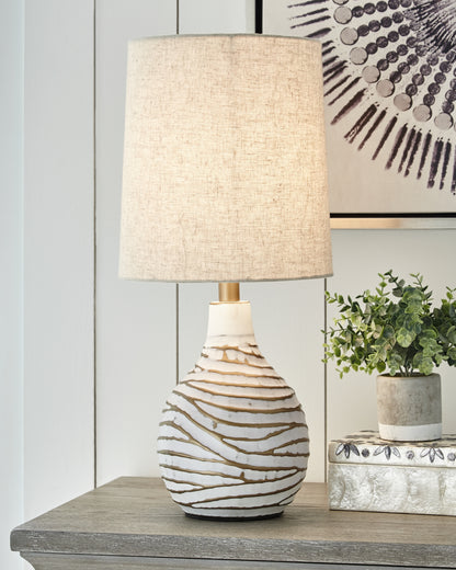Cape Furniture Outlet - Ashley Furniture - Aleela Lighting - Table Lamp (Set of 2) / White/Gold Finish - L204194X2