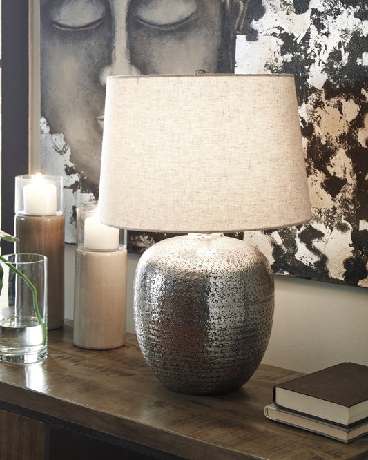 Cape Furniture Outlet - Ashley Furniture - Magalie Lighting - Table Lamp (Set of 2) / Antique Silver Finish - L207314X2