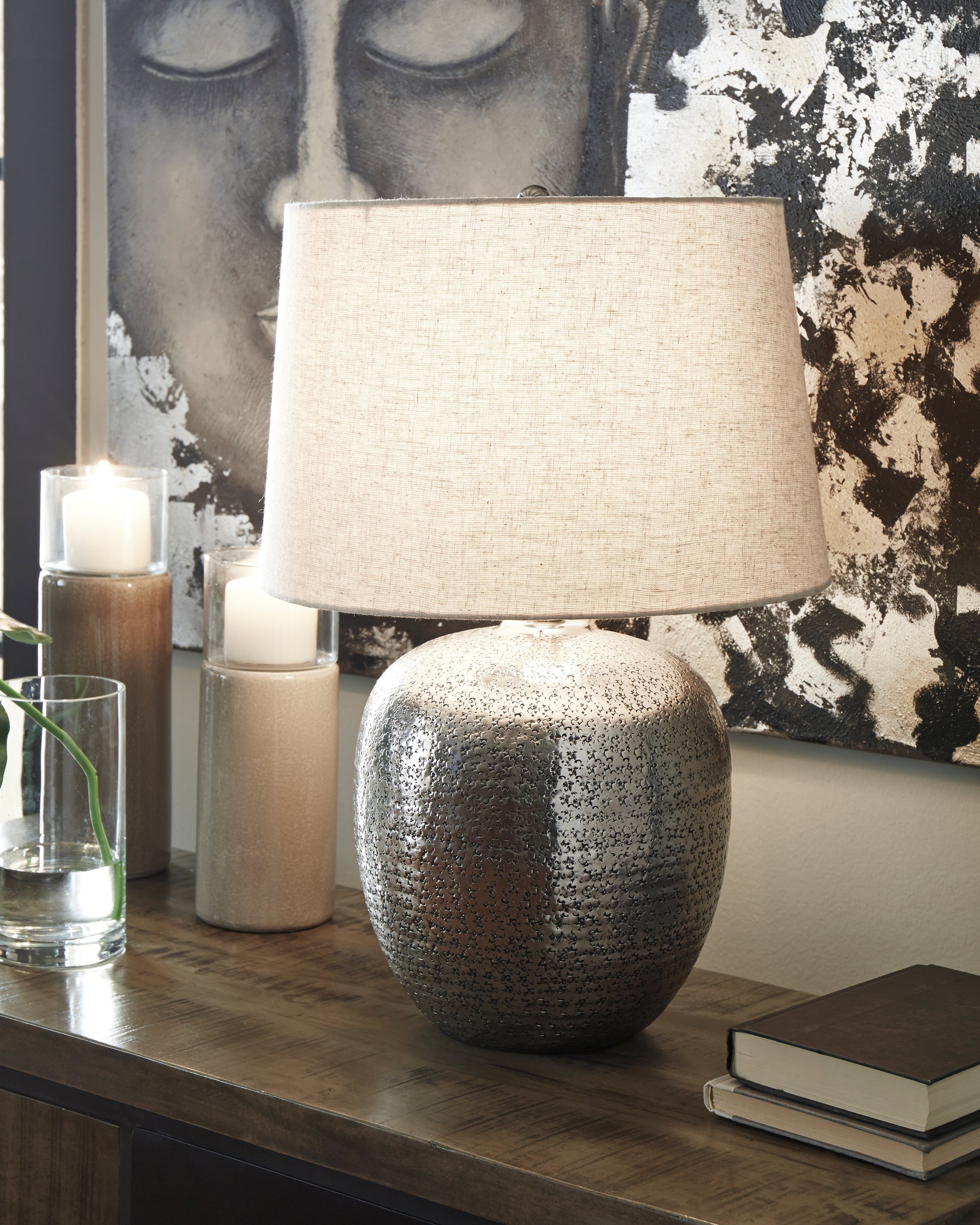 Cape Furniture Outlet - Ashley Furniture - Magalie Lighting - Table Lamp (Set of 2) / Antique Silver Finish - L207314X2