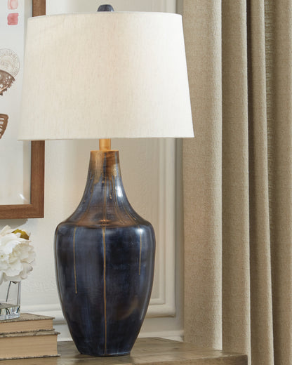 Cape Furniture Outlet - Ashley Furniture - Evania Lighting - Table Lamp (Set of 2) / Indigo - L207344X2