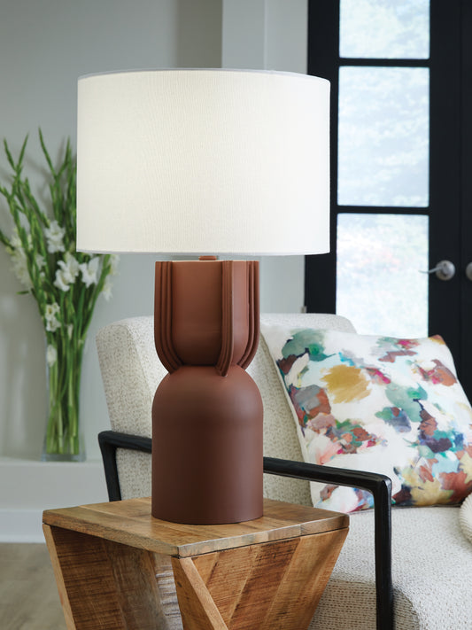 Cape Furniture Outlet - Ashley Furniture - Rowandale Lighting - Metal Table Lamp (1/CN) / Brick Red - L207534