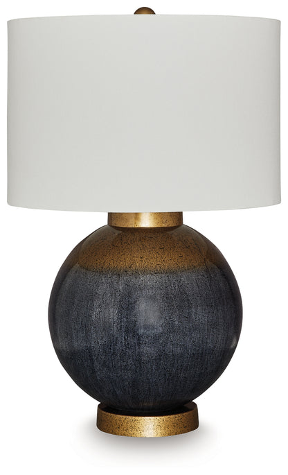 Cape Furniture Outlet - Ashley Furniture - Adara Lighting - Metal Table Lamp (1/CN) / Blue/Gold Finish - L207564