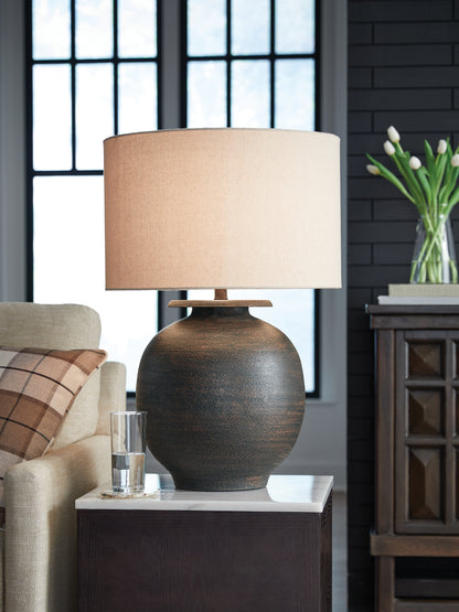 Cape Furniture Outlet - Ashley Furniture - Carlenbury Lighting - Metal Table Lamp (1/CN) / Antique Brown - L207574