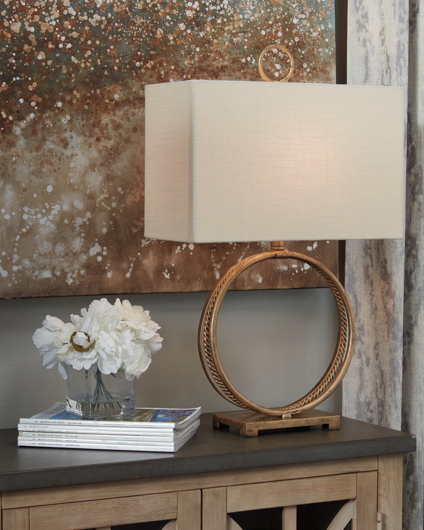 Cape Furniture Outlet - Ashley Furniture - Mahala Lighting - Table Lamp (Set of 2) / Antique Gold Finish - L208124X2