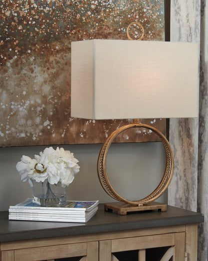 Cape Furniture Outlet - Ashley Furniture - Mahala Lighting - Table Lamp (Set of 2) / Antique Gold Finish - L208124X2