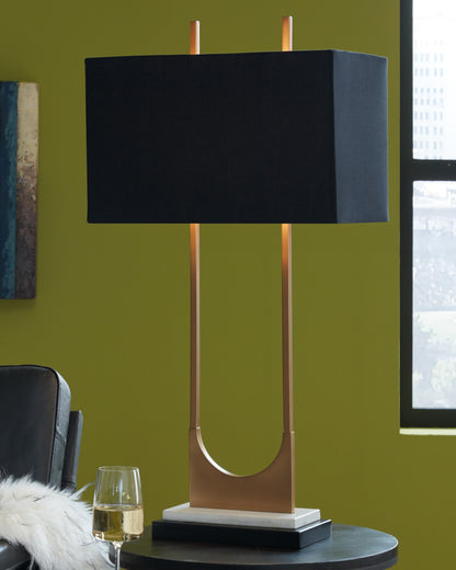 Cape Furniture Outlet - Ashley Furniture - Malana Lighting - Table Lamp (Set of 2) / Brass Finish - L208254X2