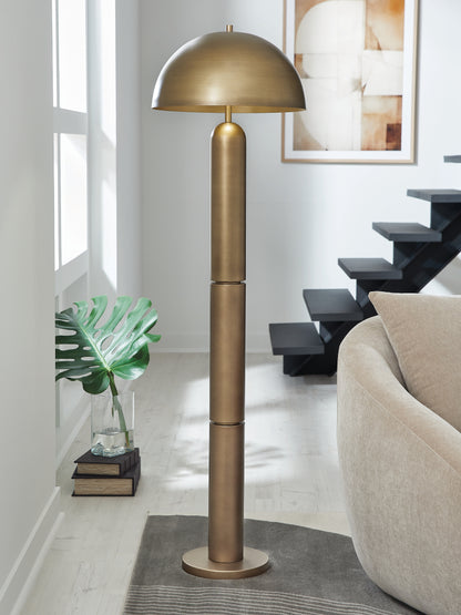 Cape Furniture Outlet - Ashley Furniture - Wendfield Lighting - Metal Floor Lamp (1/CN) / Antique Gold Finish - L208511