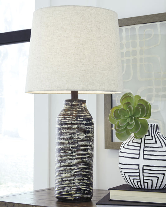 Cape Furniture Outlet - Ashley Furniture - Mahima Lighting - Paper Table Lamp (Set of 2) / Black/White - L235584