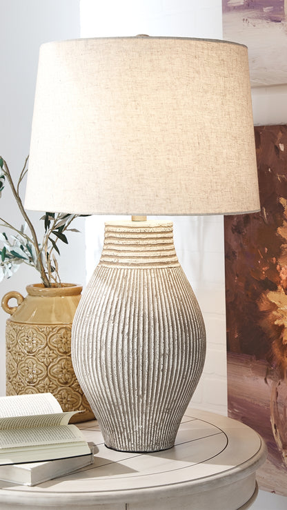 Cape Furniture Outlet - Ashley Furniture - Layal Lighting - Table Lamp (Set of 2) / Beige - L235634X2