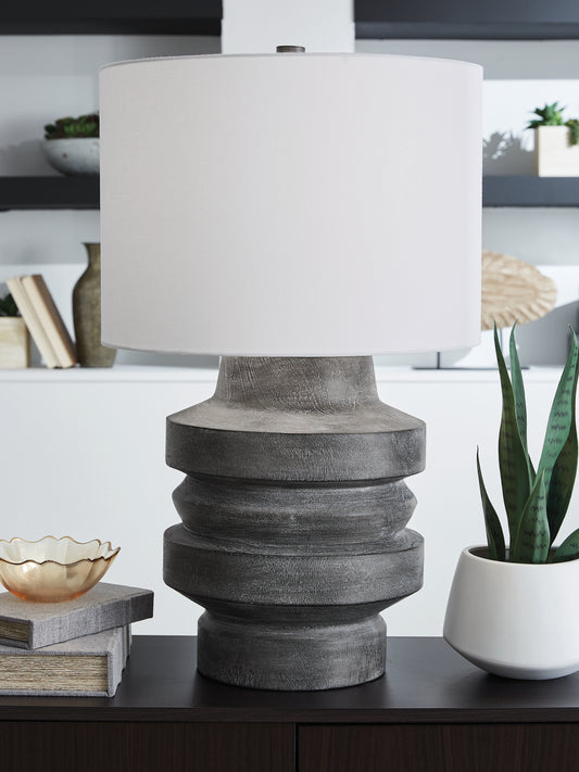 Cape Furniture Outlet - Ashley Furniture - Wahida Lighting - Poly Table Lamp (1/CN) / Distressed Black - L235914