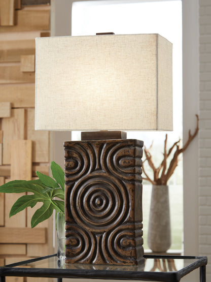 Cape Furniture Outlet - Ashley Furniture - Heathbury Lighting - Paper Table Lamp (1/CN) / Antique Brown - L235964