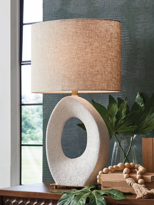 Cape Furniture Outlet - Ashley Furniture - Trentlen Lighting - Paper Table Lamp (1/CN) / Cream/Gold Finish - L235984