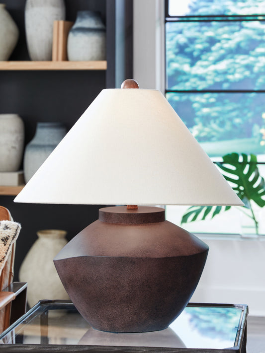 Cape Furniture Outlet - Ashley Furniture - Honsworth Lighting - Poly Table Lamp (1/CN) / Antique Brown - L235994
