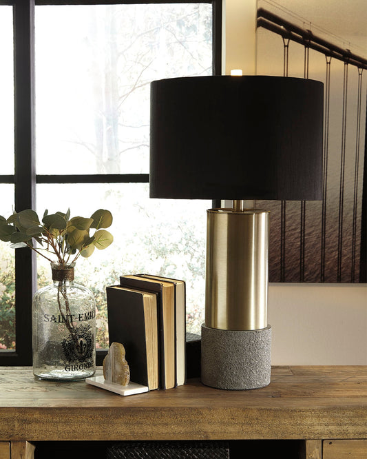 Cape Furniture Outlet - Ashley Furniture - Jacek Lighting - Metal Table Lamp (Set of 2) / Gray/Brass Finish - L243164