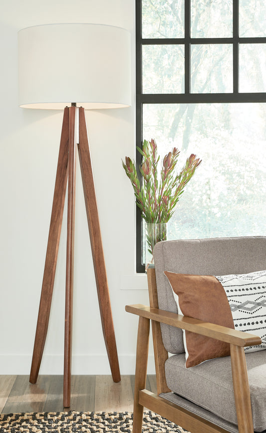 Cape Furniture Outlet - Ashley Furniture - Dallson Lighting - Wood Floor Lamp (1/CN) / Brown - L329011
