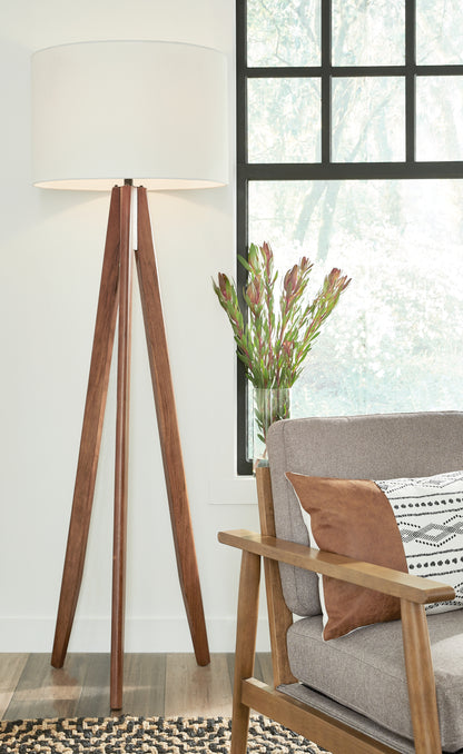 Cape Furniture Outlet - Ashley Furniture - Dallson Lighting - Wood Floor Lamp (1/CN) / Brown - L329011