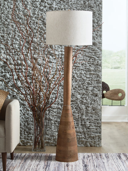 Cape Furniture Outlet - Ashley Furniture - Ailsa Lighting - Wood Floor Lamp (1/CN) / Natural Brown - L329111