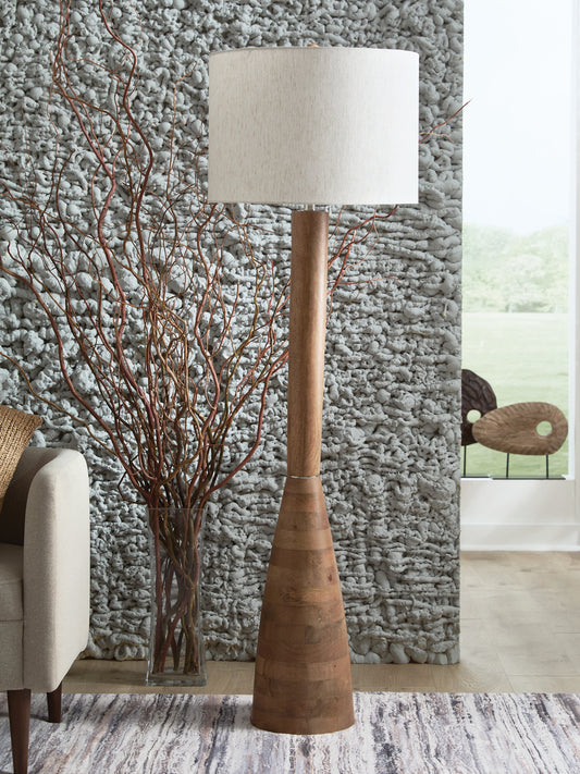 Cape Furniture Outlet - Ashley Furniture - Ailsa Lighting - Wood Floor Lamp (1/CN) / Natural Brown - L329111