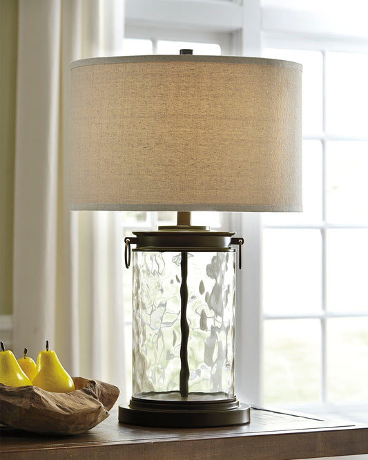 Cape Furniture Outlet - Ashley Furniture - Tailynn Lighting - Table Lamp (Set of 2) / Clear/Bronze Finish - L430324X2