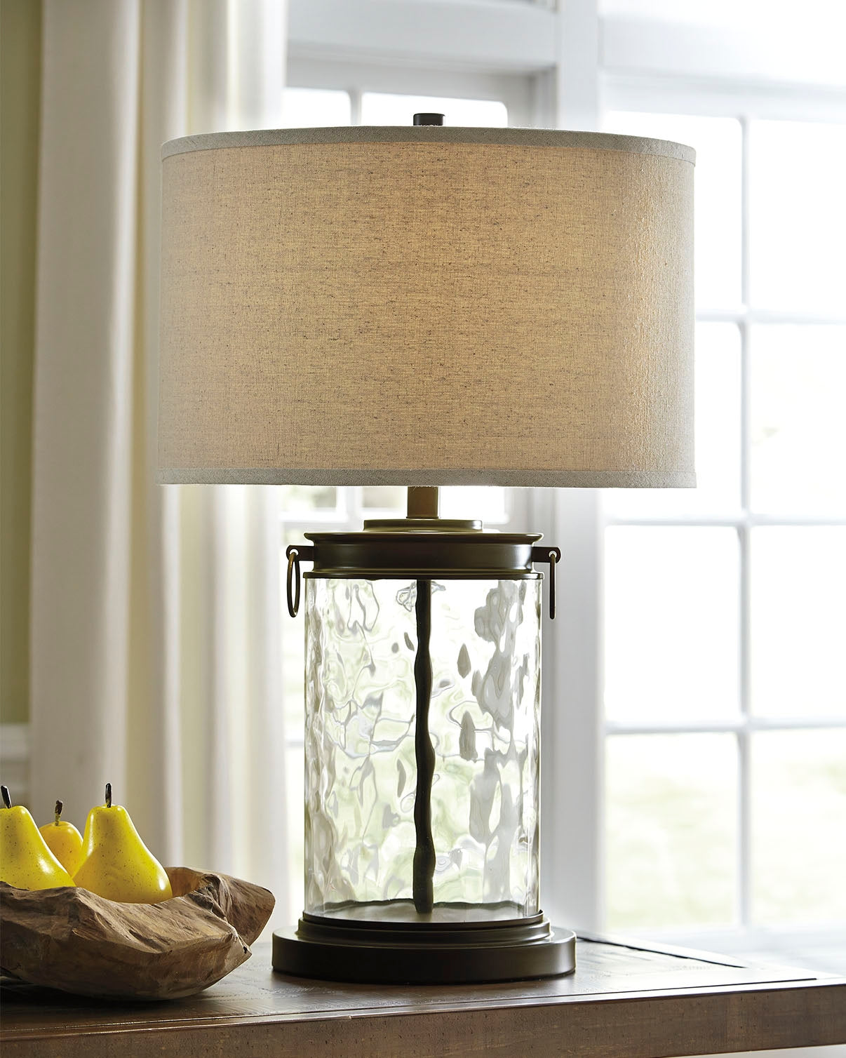 Cape Furniture Outlet - Ashley Furniture - Tailynn Lighting - Table Lamp (Set of 2) / Clear/Bronze Finish - L430324X2