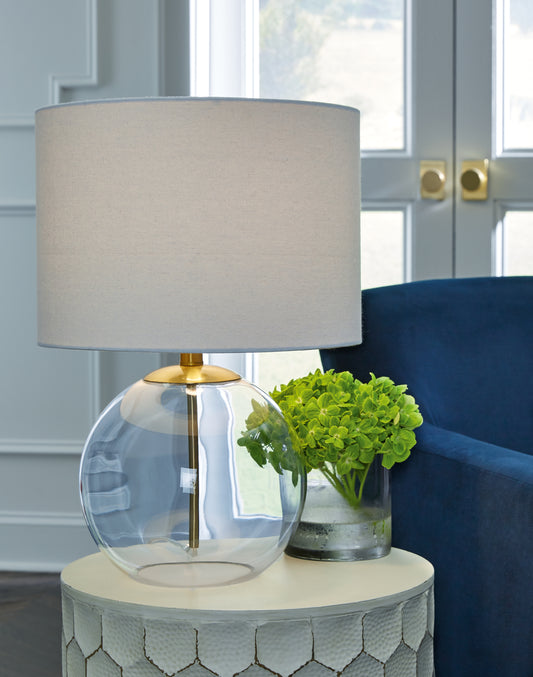 Cape Furniture Outlet - Ashley Furniture - Samder Lighting - Table Lamp (Set of 2) / Clear/Brass Finish - L430744X2