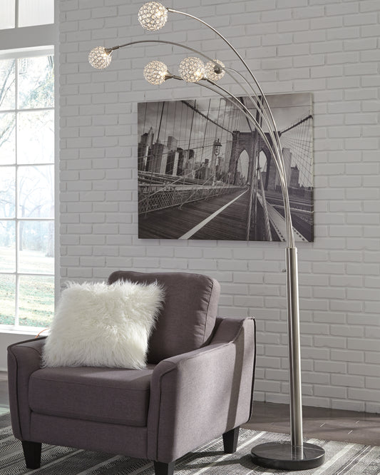 Cape Furniture Outlet - Ashley Furniture - Winter Lighting - Metal Arc Lamp (1/CN) / Silver Finish - L725089